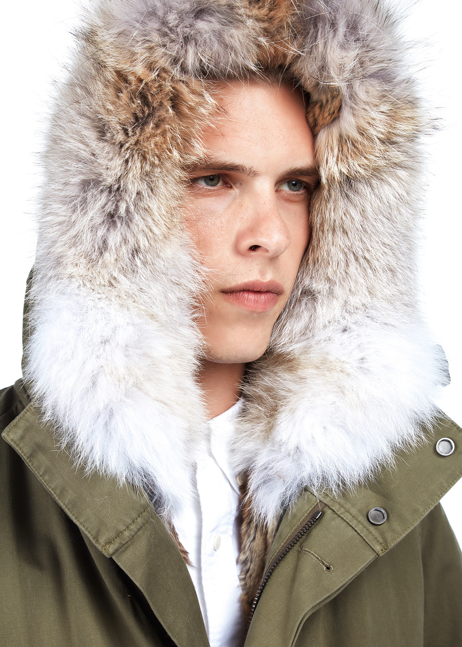 WIZWID:위즈위드 - [Yves Salomon:이브 살로몬] Cotton Parka - Rabbit And Coyote Trim WIZWID