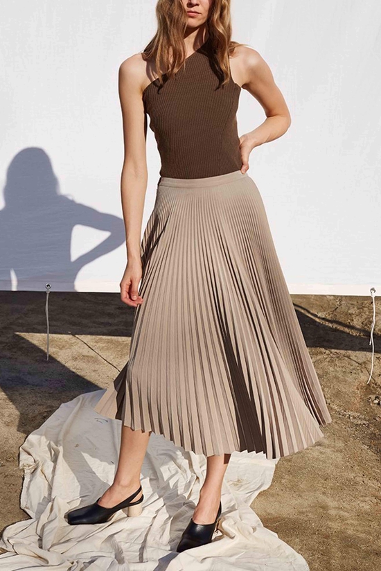 WIZWID:위즈위드 - [SHAINA MOTE:사이나모트] Shaina Mote Aster Skirt - Dun Pleat WIZWID