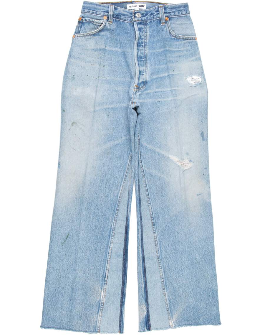 levi's high rise wide leg jean with raw hem
